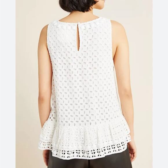 Anthropologie Maeve Women's 100% Cotton Monika Beaded Eyelet Tank Top XS - Picture 2 of 6